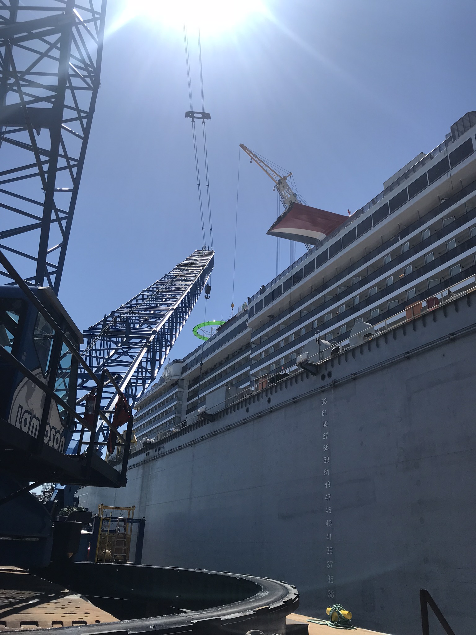 Carnival Legend Cruise Ship Crane Support